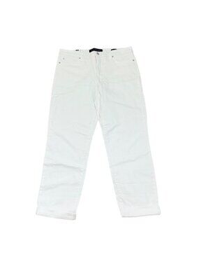 Gloria Vanderbilt Jeans Womens Size 10 White Cuffed Boyfriend Denim Mid Rise